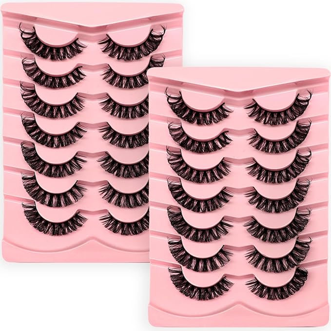 14 Pairs Wispy Mink Lashes Fluffy Eye Lashes Natural Look 5D Volume Fake Eyelashes Pack 3D42 by BTLLSSH