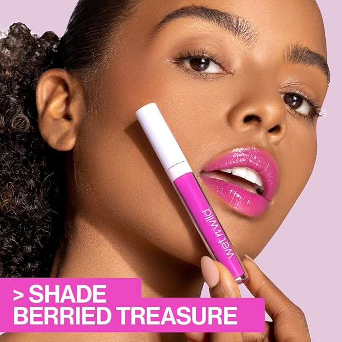 wet n wild MegaSlicks Lip Gloss, Ultra-Glossy, Vitamin-E Enriched, Ultra-Gloss High Shine Moisturizing, Cruelty-Free & Vegan - Champagne Please