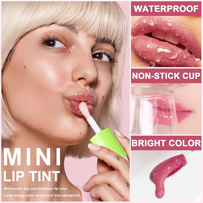 6Pcs Hydrating Lip Oil, Mini Lip Glaze Shiny Transparent Lip Glow Oil, Nourishing & Non-sticky Long Lasting Fresh Clear Smooth Lip Care Plumping Lip Oil (6PCS)