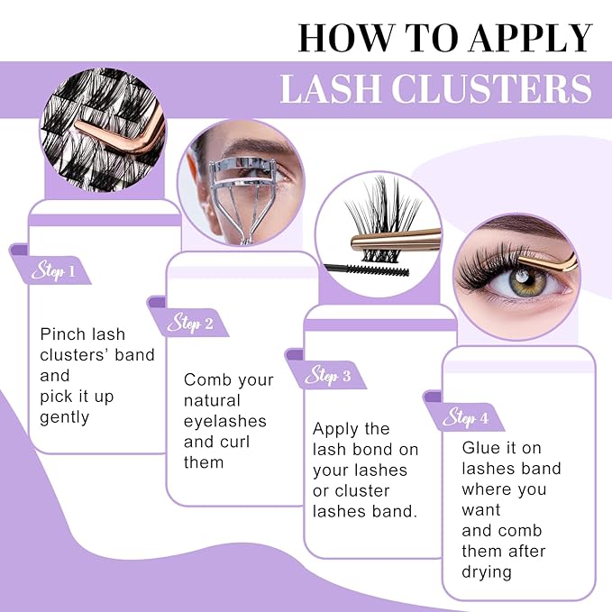Lash Clusters 208 PCS Cluster Lashes Individual Lashes B37+B28 Eyelash Extensions 10-18mm DIY Lash Extensions D Curl Volume Wispy Soft Comfortable Band False Lashes (D-10-18MIX,B37+B28)