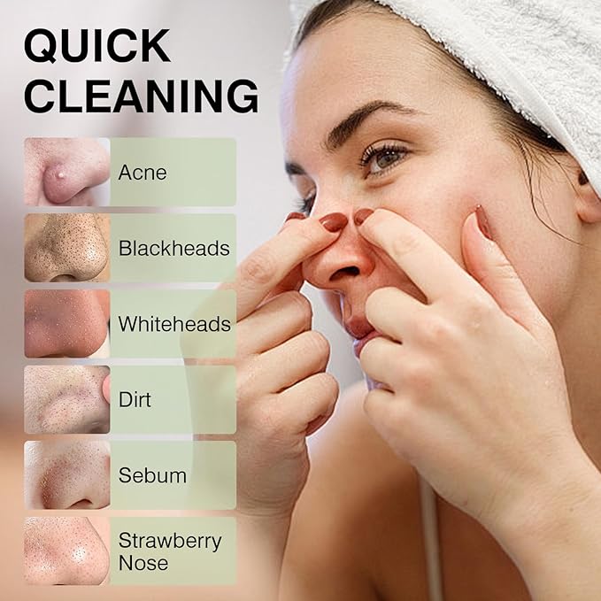 Blackhead Remover, 60pcs Nose Strips Blackhead Remover, Nose Plant Pore Strips, Deep Cleansing Peel off Mask with Aloe Vera, Salicylic Acid, 1.41oz/40g