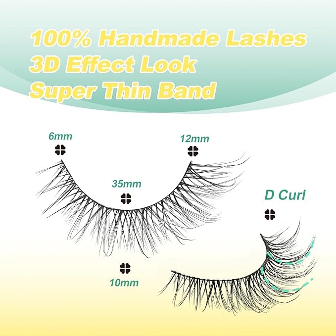 False Eyelashes Natural Look Strip Lashes Cat Eye Fake Eyelashes Soft False Lashes by GEMERRY, 10pairs