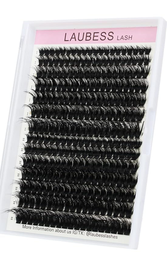 Lash Clusters LAUBESS Individual Lashes Waterproof Eyelash Clusters Mixed Tray Cluster Eyelash Extensions Soft Cluster Lashes for Beginners(60D/80D-0.07D-8-18(3D)