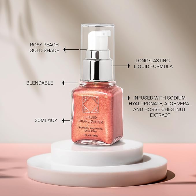 Ofra Star Lit Liquid Highlighter Venus | Radiant Liquid Highlighter for a Luminous Glow | Long-Lasting, Blendable, and Buildable Formula | 30mL 1oz