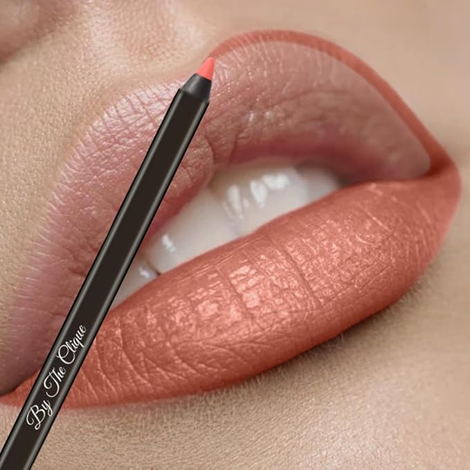 By The Clique Premium Long Lasting Matte Nude Lip Liner Pencil | Sun Kissed Tan | Soft Peach Tinted Nude Lip Liner