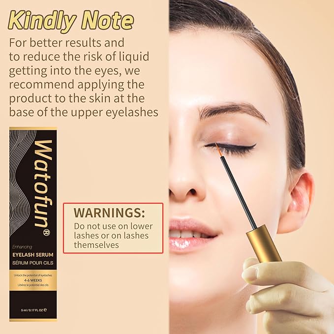 Eyelash Growth Serum - Hypoallergenic Lash Enhancing Treatment for Longer, Thicker Lashes - Advanced Formula for Sensitive Eyes - Visible Results in 4-6 Weeks - 5ml