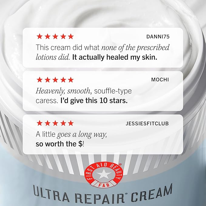 First Aid Beauty Ultra Repair Cream Intense Hydration Moisturiser for Face and Body – Rich Whipped Texture For Immediate Skin Hydration, 170.1g