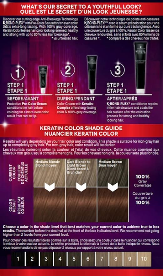 Schwarzkopf Keratin Color Permanent Hair Color Cream, 4.3 Red Velvet Brown