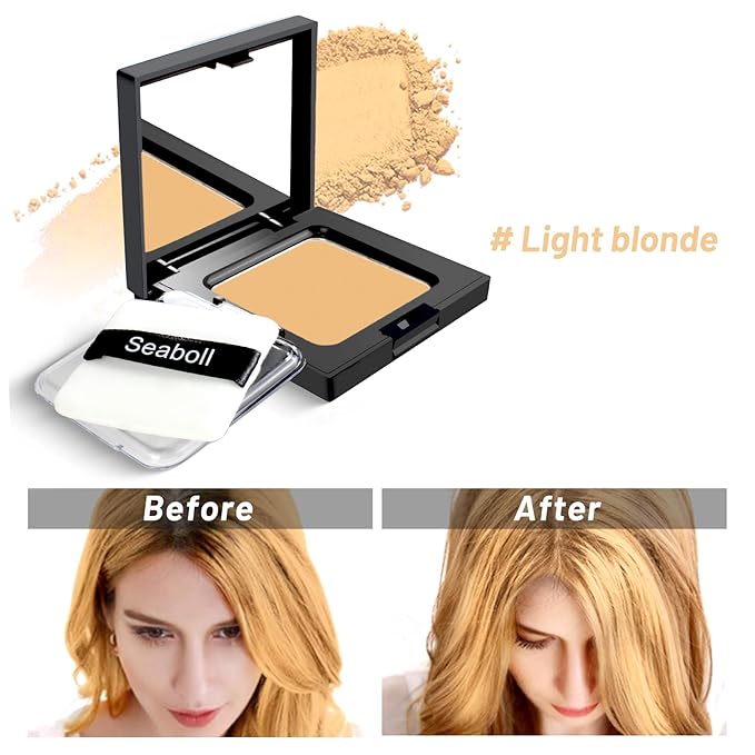 Instant Hairline Powder-0.42oz Root Touch Up Hair Color for Gray Hair Coverage, Scalp Concealer Shadow Powder Hair Fillers for Thinning Hair Bald Spot Cover Up, Beard Filler, Women & Men-Light Blonde