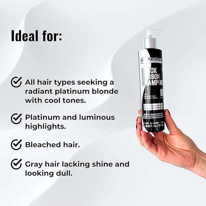 abril et nature - Professional Black Carbon Toning Mask - Special for blonde, bleached and gray hair - Eliminates yellow tones - Nourishes, Hydrates and Intensely Repairs - 1000ml