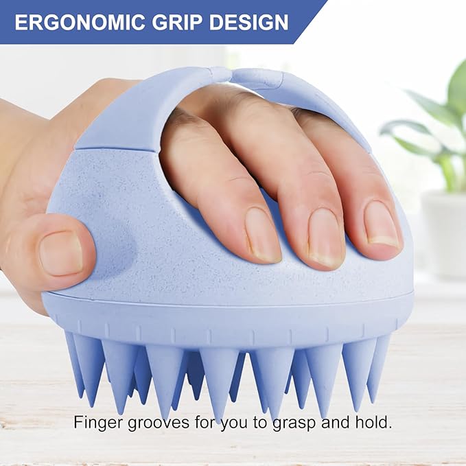 SetSail Hair Scalp Massager Shampoo Brush, Soft Silicone Hair Scalp Scrubber with Ergonomic Handle Dry and Wet Use Hair Scalp Brush for Hair Growth, Dandruff Removal, Blood Circulation for Women Men