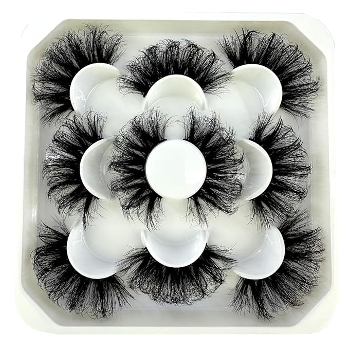 HBZGTLAD new 5 Pairs 25 mm 3d Mink Lashes Bulk Faux with Custom Natural Mink Lashes Pack Short Wholesales Natural False Eyelashes (XM555)