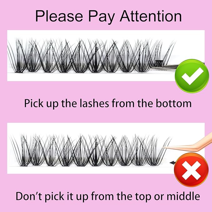 Lash Clusters LAUBESS Individual Lashes Waterproof Eyelash Clusters Mixed Tray Cluster Eyelash Extensions Soft Cluster Lashes for Beginners(30D-D-13)