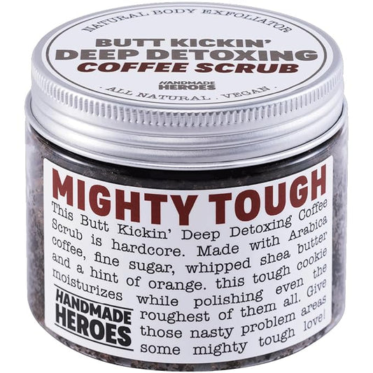 Coffee Scrub Foot & Body Exfoliator Infused with Vitamin E and Orange Peel Natural Exfoliating Sugar Body Scrub for Toning Cellulite Skin Care by Handmade Heroes Body Skincare Stocking Stuffers