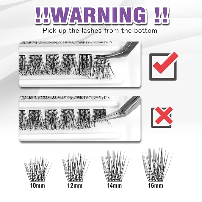 Lash Clusters 120 Clusters DIY Eyelash Extension Natural Look Lightweight Comfortable Handmade Reusable Individual Lashes False Eyelashes DIY at Home (Glamour-14mm)