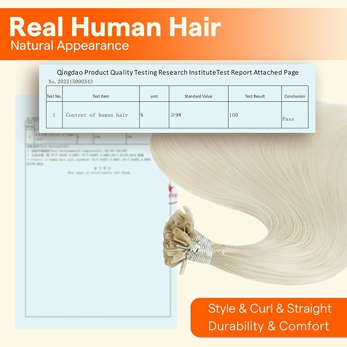 Full Shine U Tip Hair Extensions Human Hair 22 Inch Color 1000 Light Blonde 50 Grams Ktip Human Hair Extensions Long Straight Remy Hair for Women add Length