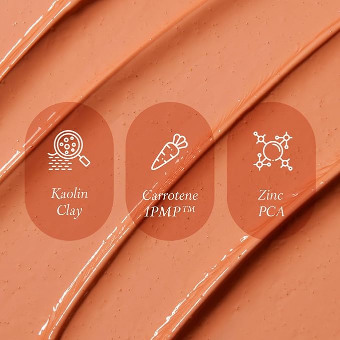 APRILSKIN Carrotene IPMP 3-Min Quick Dry Pore Caring Clay Mask | Kaolin & Zinc PCA | Reduces Pores & Sebum | Cooling Effect | Vegan | Gentle Exfoliation | Korean Skin Care | 100g 3.52 oz.