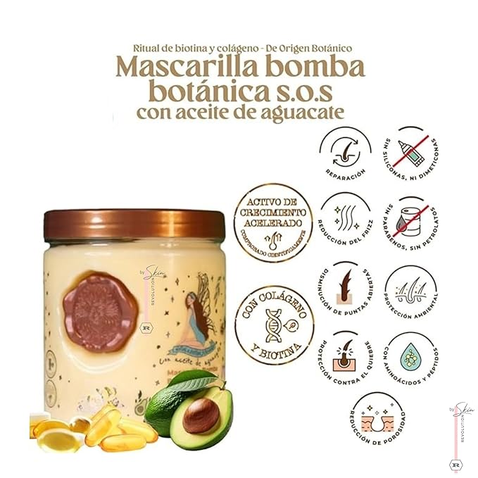Ritual Botánico Keratina Orgánica | Treatment to Straighten, Repair and Relax Hair | Natural, Organic & Vegan | Product of Colombia | Mascarilla Bomba, 400 ml/13.52 Fl Oz (2 Count)