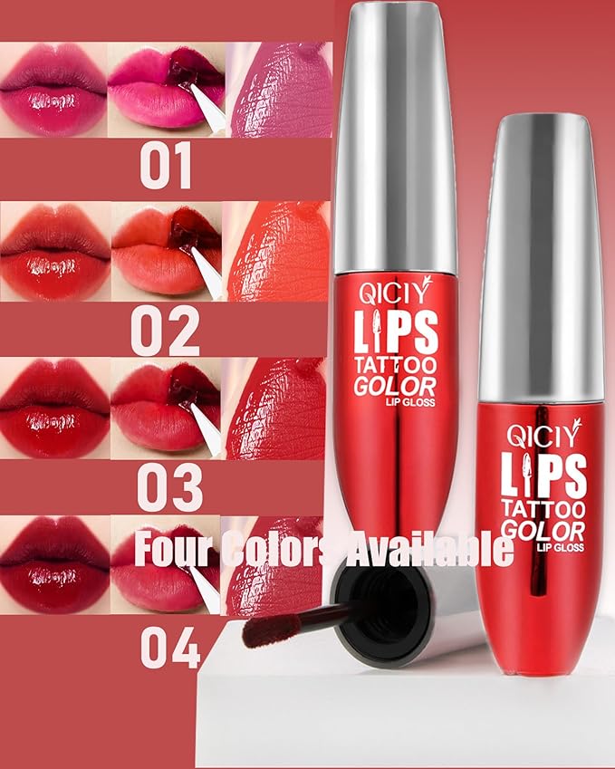 Peel Off Lip Tint Stain,Peel Off Lip Liner Stain Tattoo Nude Pink Lipgloss Long Lasting Waterproof, Non-Stick Highly Pigmented Red Matte Liquid Lipstick for Women All Skin Types Lipcolor Makeup-04