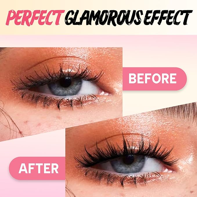 Ahrikiss Manga Lashes Spiky False Eyelashes C Curl Fake Lashes Natural Look 10 Pairs Anime Fake Eyelashes with Clear Band Wispy Faux Mink Lashes Look Like Individual Lashes (Anime)