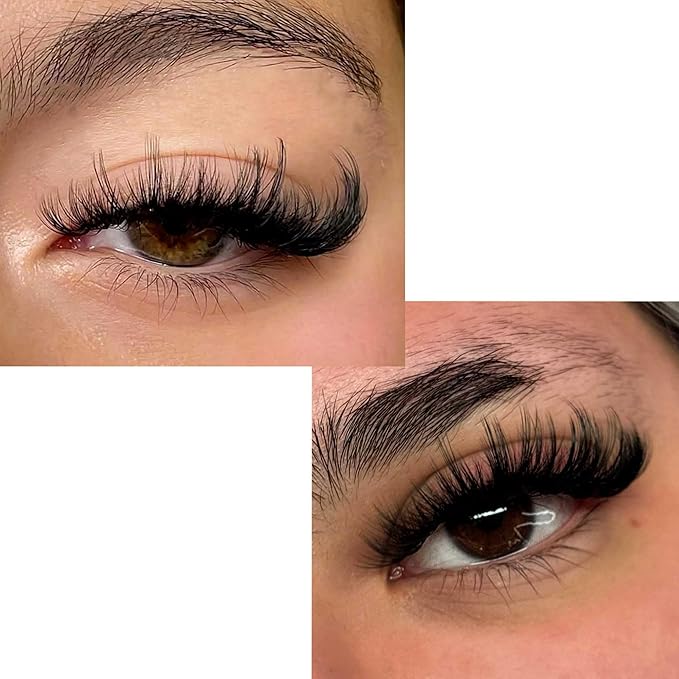 Yasnai Cat Eye Lashes False Eyelashes Fluffy Volume 18mm Strip Lashes Wispy Fake Lashes Natural Eyelashes 14 Pairs Pack 9D