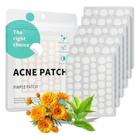 Pimple Patches for Face, 3 Size 306 Counts Acne Patches with Hydrocolloid and Tea Tree Oil, Salicylic Acid Cica Extract Healing Stickers Zit Patches (8mm/10mm/12mm)