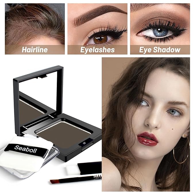 Instant Hairline Powder-0.42oz Root Touch Up Hair Color for Gray Hair Coverage, Scalp Concealer Shadow Powder Hair Fillers for Thinning Hair Bald Spot Cover Up, Beard Filler, Women & Men-Dark Brown