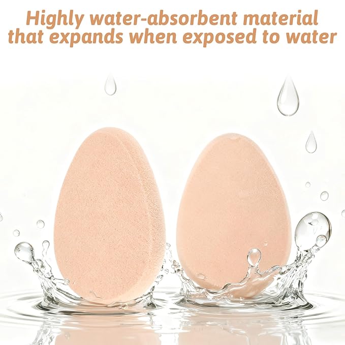 4 Packs Cushion Puff Beauty Egg, Makeup Sponge Oval Foundation Sponge Professional Beauty Blender Make up Puff for Eye Foundation, Blush Application, Forehead, Cheeks, Dry and Wet (Skin Tone)