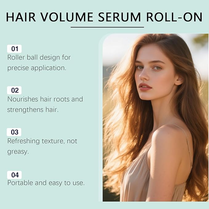 Hair Growth Serum Roll-On | Blend with 3% Rosemary, 3% Redensyl, 2% AnaGain, Biotin & Niacinamide | Leave-In, Fast Absorbing | For Thinning Hair & All Hair Types (Pack of 2, 0.85 Fl Oz Each)