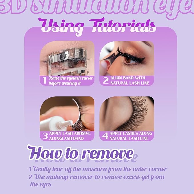 Faux Mink Eyelashes - Weightless & Fluffy Strip Lashes 8 Pair for a Vivid 3D Effect Reusable, Easy to Apply Vegan Mink Eyelash Cruelty-Free Mink-Like False Eyelashes