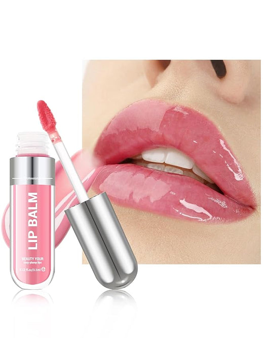 Tinted Lip Gloss Oil, Pink Hydrating Lip Tint Stain, Sheer Lip Treatment Moisturizer, Moisturizing Lip Tint Balm Lipstick Lipgloss, Glow Reviver Lips Care Oil, Christmas Makeup Gift for Women-03