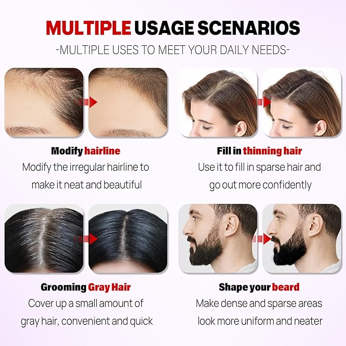 Acomler Instantly Root Cover Up Hairline Shadow Powder, Root Touch Up Hair Color 0.35 Ounce for Thinning Hair, Grey Hair Coverage, Hair Powder for Women Men, Beard Line, Bald Spots (Medium Brown)