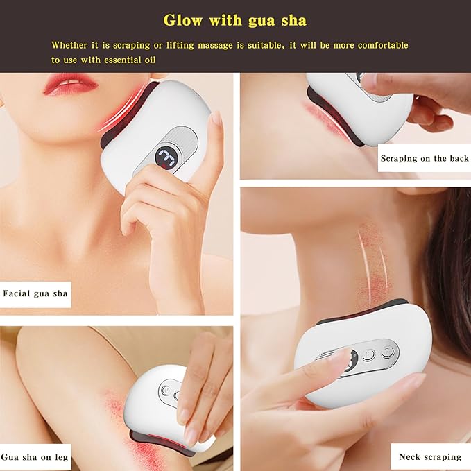 gua sha Facial Tools face Sculpting Tools for Women,Muscle Fascia Scraper hot Stones for Massage jaw and Body,ice face Roller jawline Shaper (Pink)