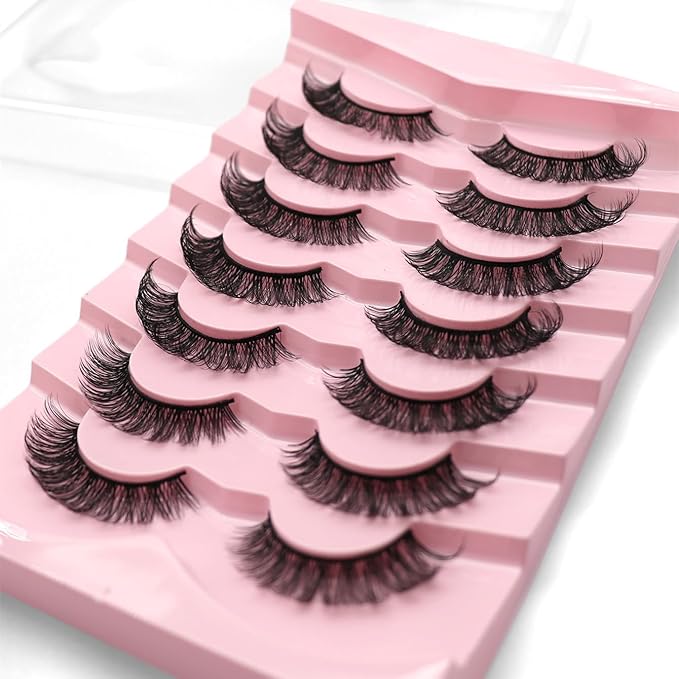 14 Pairs Wispy Mink Lashes Fluffy Eye Lashes Natural Look 5D Volume Fake Eyelashes Pack 3D08 by BTLLSSH