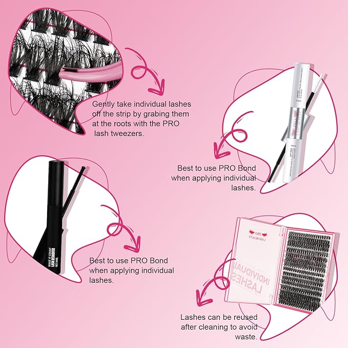 Lash CIusters 320Pcs Individual Lashes 3D Wispy Cluster Lashes Natural Look Eyelash Clusters Faux Mink Wispy Lashes 40D+50D-C Mixed DIY Lash Extension (3D Wispy-40D+50D-C,8-16mix)