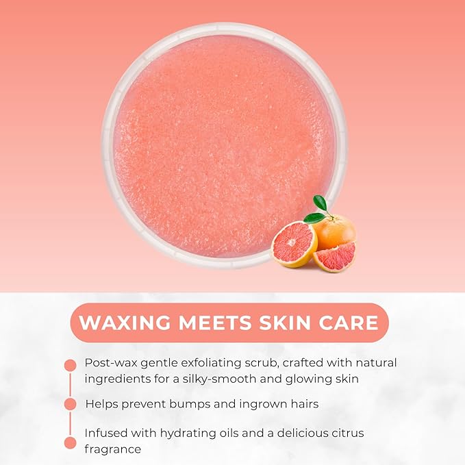 NaturaverdePro Fresh Grapefruit Ingrown Hair & Bumps Exfoliating Body Scrub, Sugar Scrub for Body and Post-Wax Care, Infused with Glycerin & Fruit Oils, Natural Skin Care for All Skin Types - 10.58 oz