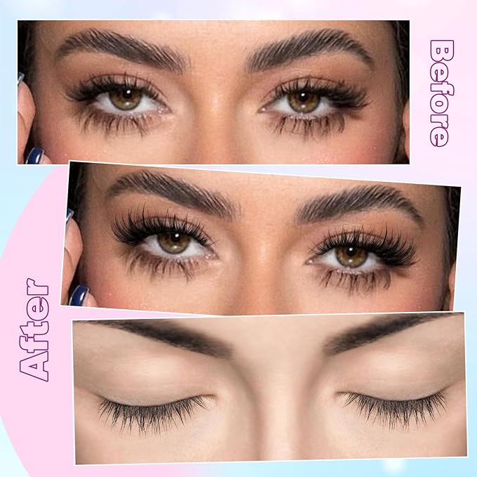 Wispy Lash Clusters Kit Natural Lash Extension Kit DIY Eyelash Extension Kit 10-14MM Individual Lashes Thin Band Eyelash Clusters with Lash Cluster Glue and Tweezers by zanlufly