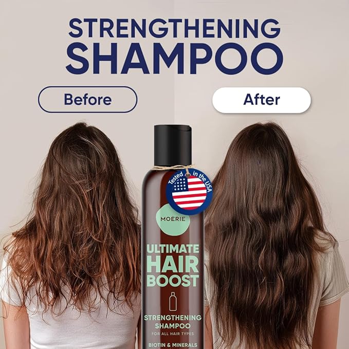 Moerie Ultimate Hair Growth Shampoo – For Longer, Thicker, Fuller Hair - Vegan Friendly Volumizing Hair Products – Paraben & Silicone Free – All Hair Types – Reverse Hair Loss – 8.45 fl oz, Double Set