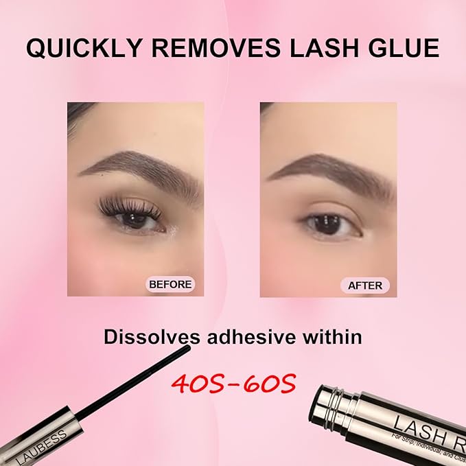 Lash Remover for Lash Extensions 10ml LAUBESS Lash Glue Remover Lash Bond and Seal Remover Lash Extension Remover Lash Cluster Remover Eyelash Remover for Lash Clusters