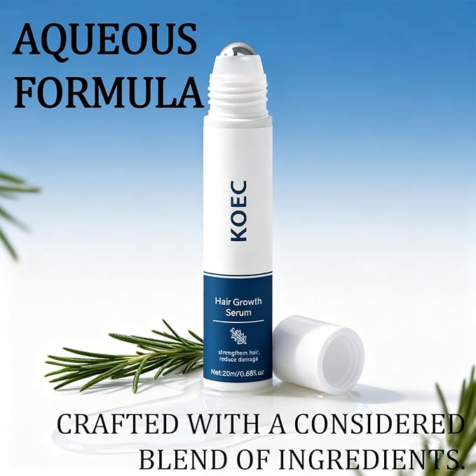 Hair Growth Serum Roll-On,Rosemary Oil Nourishing Scalp Treatment,Reduces Hair Fall and Strengthens Hair,Easy Roller Applicator for Women and Men (1)