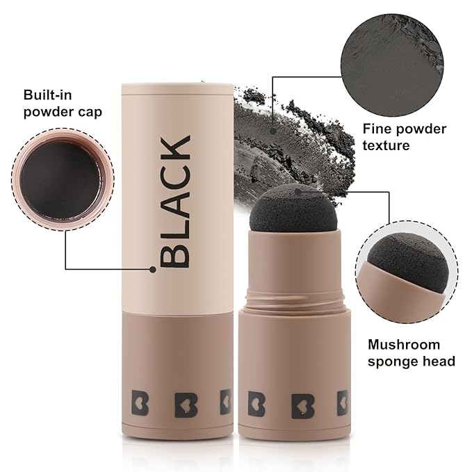 Boobeen Hairline Powder Stick, Root Touch Up and Hair Shadow Powder Stick, Waterproof Hairline Filler to Cover Gray Hair, Thinning Hair