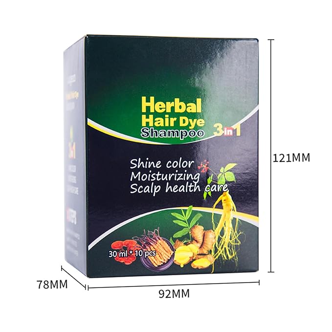 Coffee Hair Dye Shampoo 3 in 1 for Women/Men Hair Color, Herbal Natural Dye Cover Gray Grey Coverage Permanent Instant | Easy to Use | Travel Size (Coffee)