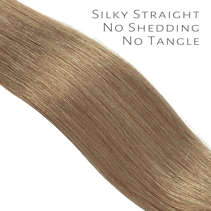 Lacer 18 inch Seamless Remy Tape in Human Hair Extensions Natural Balayage PU Skin Weft 100% Real Virgin Human Hair Color #6 Medium Brown Double Side 50g 20pcs/set
