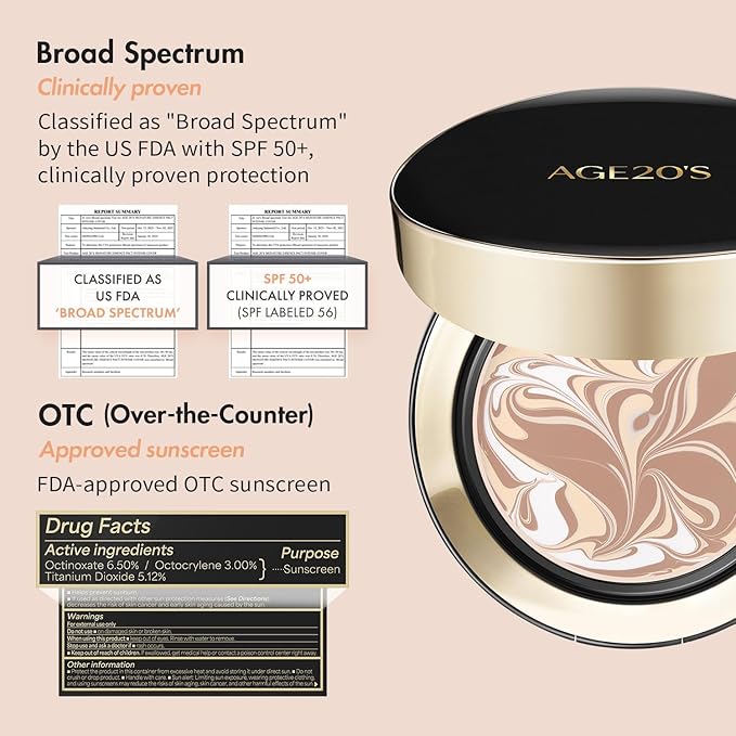 AGE20'S Signature Essence Pact SPF 50+ | Pack of 1 | 27C HONEY | Cream Foundation, Dewy Finish, Natural Coverage | Korean Cushion Foundation