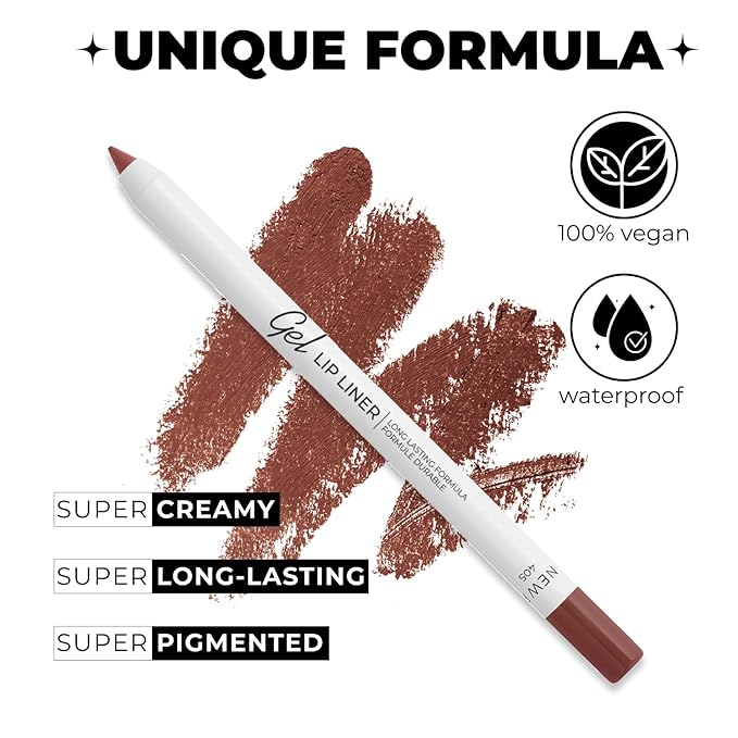 Lamel Matte Gel Lip Liner Pencil | Weightless&CreamyTexture - Sharpenable - Longwear & Waterproof - High Pigmented & Flawless Finish - Moisturizing - Cruelty-free & Paraben-Free,- 405, 1,7g/0.05oz