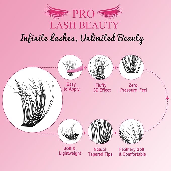 Lash CIusters 320Pcs Individual Lashes 3D Wispy Cluster Lashes Natural Look Eyelash Clusters Faux Mink Wispy Lashes 40D-D Mixed DIY Lash Extension (3D Wispy-40D-D,8-16mix)