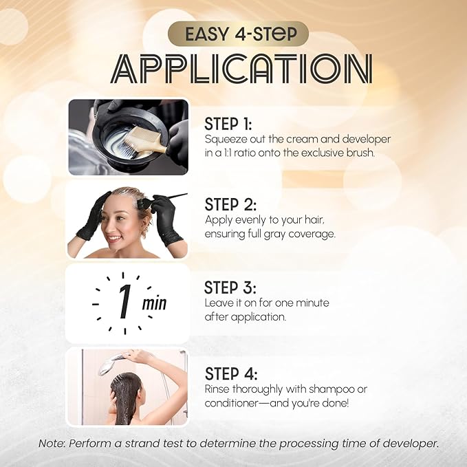 Herbishh Rapid Infusion Hair Color Cream – 3N Dark Brown Hair Dye Permanent One Minute with Comb Applicator, Hair Color for Gray Hair Coverage, Ammonia-Free, Patented Korean Technology, 2.03 fl. Oz