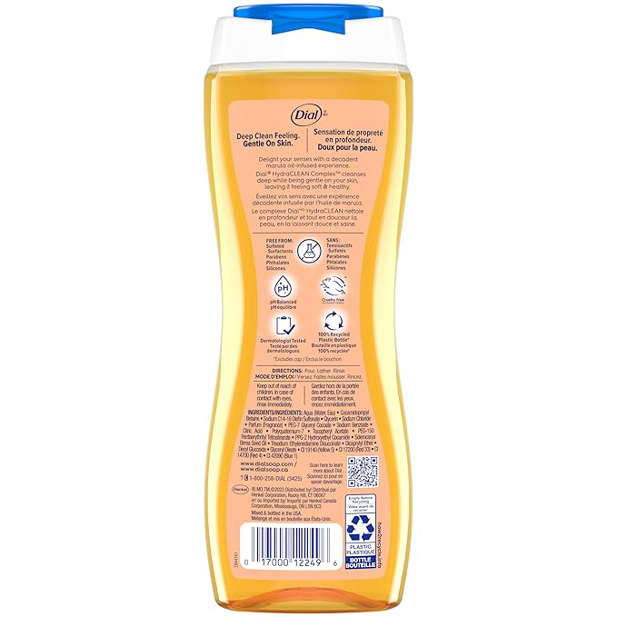 Dial Body Wash, Marula Oil, 21 fl oz (Pack of 4)