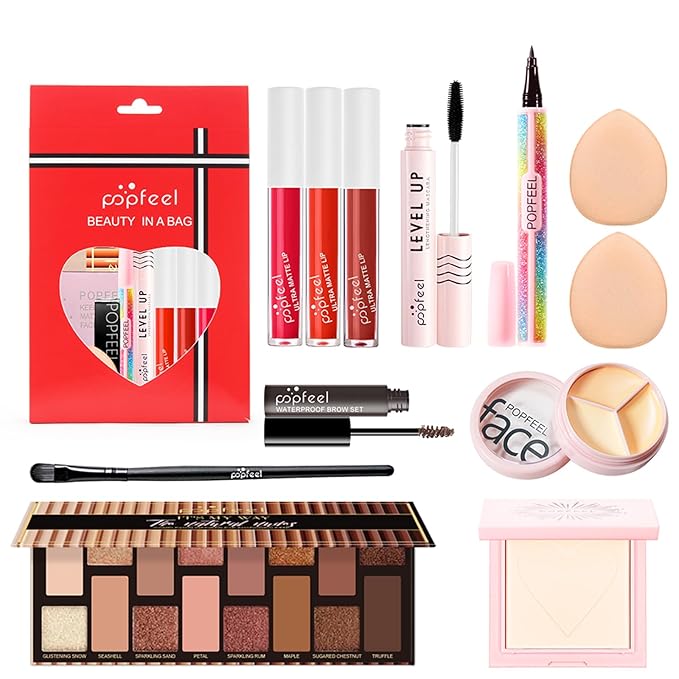 FantasyDay Makeup Set Travel Makeup Kit, Include Eyeshadow Palette, Powder, Lipstick, Lip Gloss, Eyeliner, Mascara Concealer Etc Comestic Essential Starter Makeup Gift Set for Women #3
