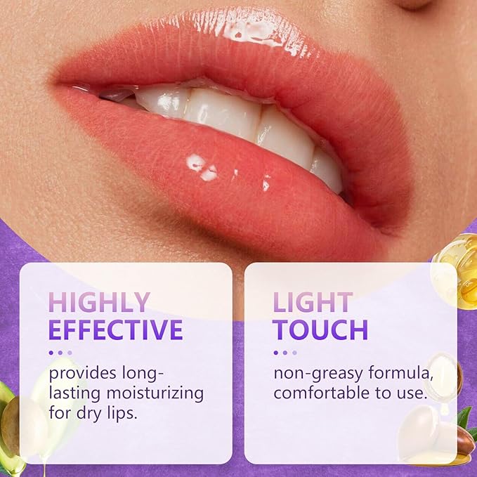 2Pcs Lip Plumper + Hydrator Lip Balm, High-Shine Moisturizer for Smooth, Plumping Lip Cream and Gloss, Instant Volumizing Gloss with Hyaluronic Acid & Anti-Aging Ingredients